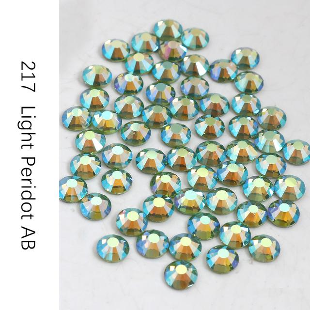Стразы без горячей фиксации, кристалл Ab Ss3-Ss30, стразы для ногтей с плоской задней частью, стразы премиум-качества, блестящие стразы для ногтей, хрустальный камень