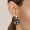 1 пара женских висячих серег со стразами в форме глаз, преувеличенные ретро-стиль, полые серьги-подвески для клубной вечеринки, украшения для ушей