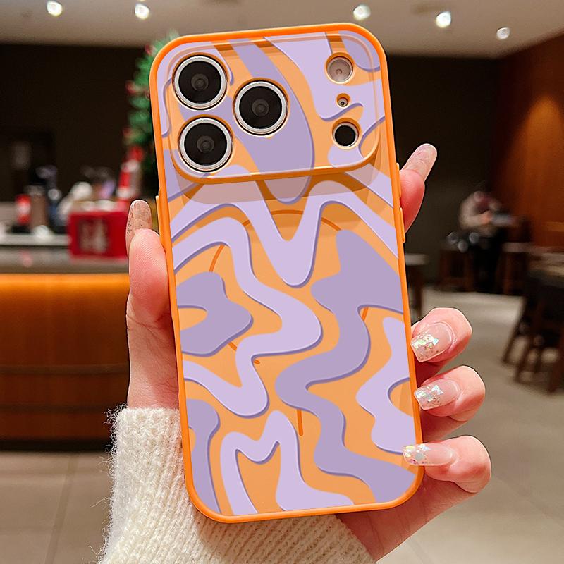 Чехол для телефона в леопардовую полоску для iPhone 17 Pro Max Funda iPhone 16 15 14 13 Pro Max Магнитный для Magsafe Гибридный Тонкий Матовый Чехол