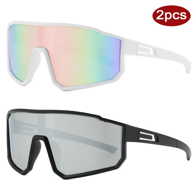 2 шт. Мужские Женские Уличные MTB Велосипедные Солнцезащитные Очки Спортивные Цветные Очки Полная Оправа Популярные Панк Ветрозащитные Очки UV400