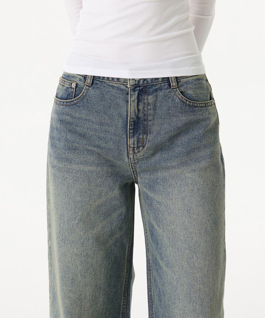 MUSINSA STANDARD WOMAN Women'S Wide Trapeze Denim Pants [Rusty Blue]