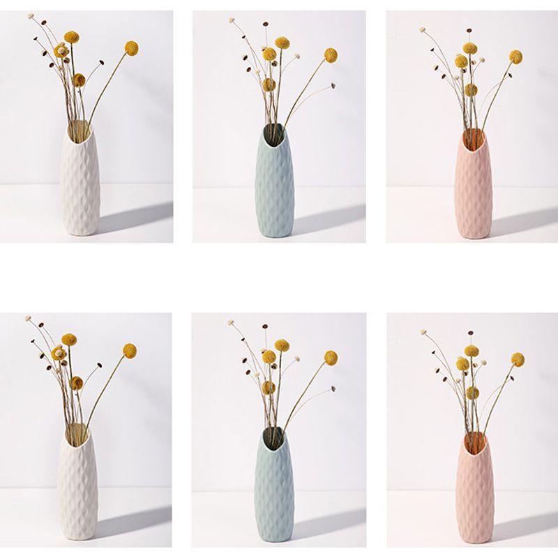 Elegant Plastic Flower Vase Stunning Imitation Ceramic Floral Pot For Home Decoration