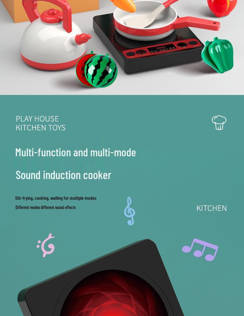 Детский игровой кухонный набор: Игрушка для готовки и резки с овощами для мальчиков и девочек