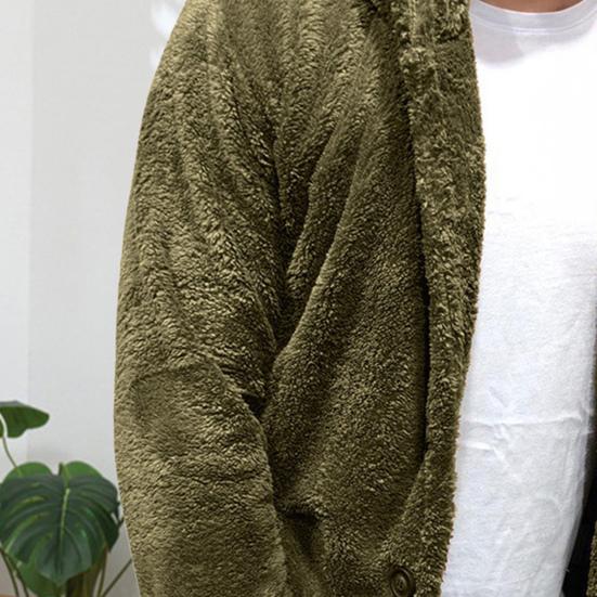 Мужское пальто с лацканами, длинным рукавом, однобортное, верхняя одежда, однотонное, утолщенное, бархатное, зимняя куртка, пальто