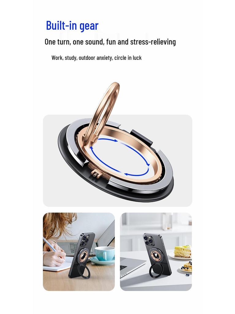 MagSafe Dual-Sided Magnetic Phone Holder & 360° Rotating Finger Ring Stand