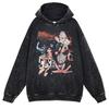 Anime Dandadan Hoodies Vintage Washed Dan Da Dan Hooded Sweatshirts Oversize Streetwear Manga Ayase Momo Okarun Hoodie Men Women