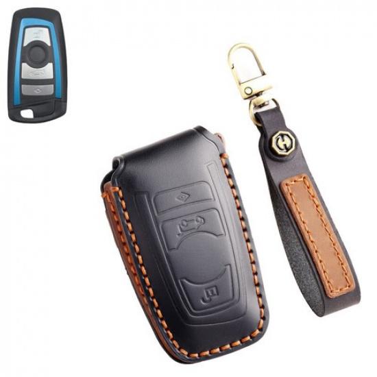 Genuine Leather Car Key Fob Case Cover For BMW 1 2 3 4 5 6 7 F10 F20 X4 X5 X6 X3