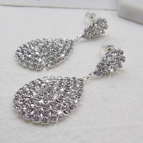 Женская мода Rhinestone Waterdrop мотаться серьги-гвоздики свадебные украшения для вечеринок