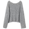 Sancai 2024 Зимний трикотажный кроп-пуловер с пайетками и открытыми плечами