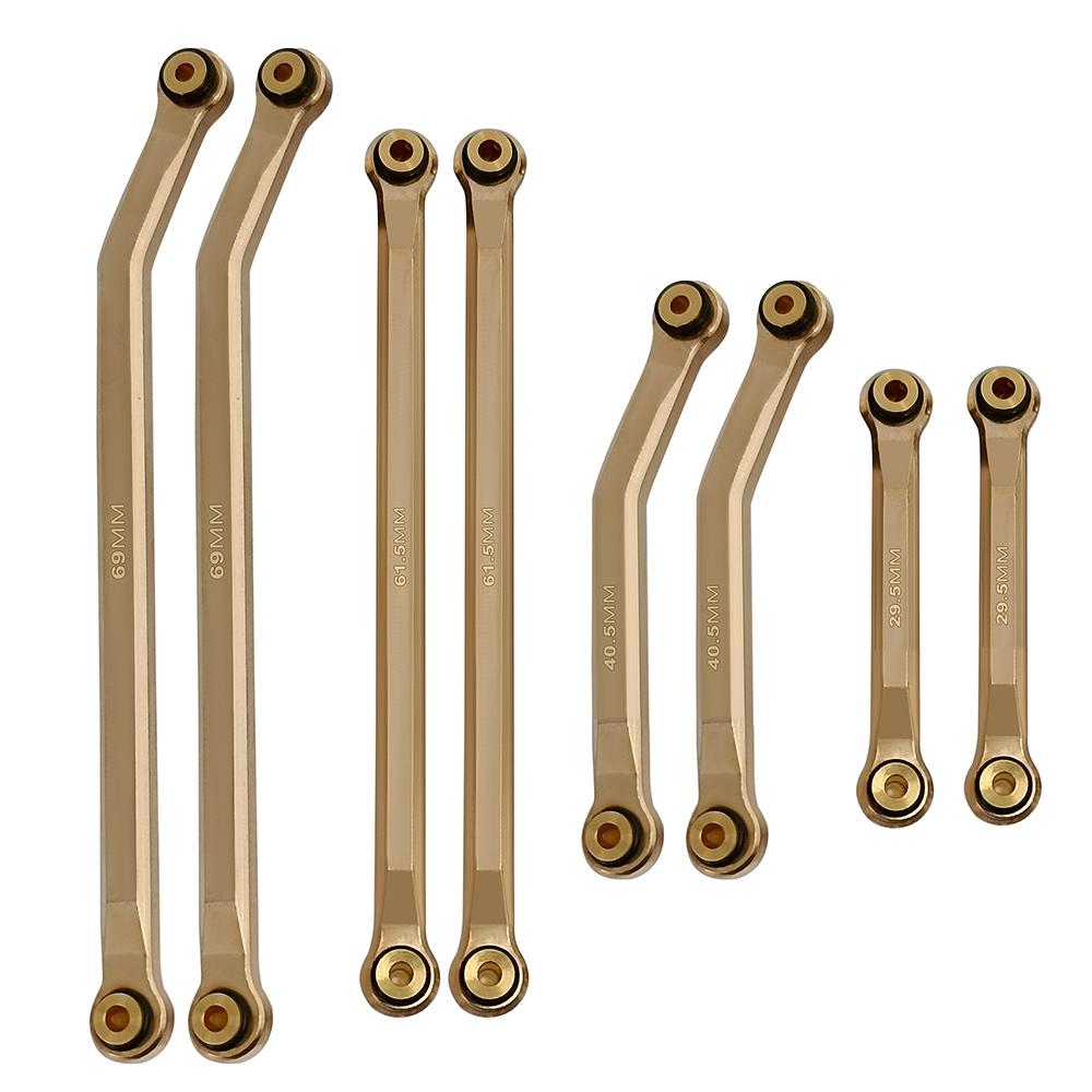 MIBIDAO Brass Heavy Heightening Chassis Links Rod Set for Axial SCX24 Deadbolt Gladiator Wrangler Bronco Chevrolet 1/24 RC Car