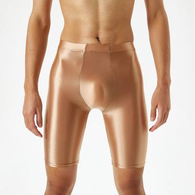 Сексуальные шорты, популярные мягкие сексуальные шорты со средней посадкой, мужские глянцевые шорты из ледяного шелка для фитнеса, шорты для фитнеса, спортивная одежда