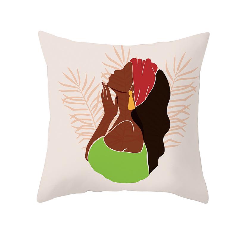 Скандинавская Абстрактная Женская Персиковая Кожа Бархатная Наволочка с Принтом Домашняя Мода Прикроватный Диван Офис Наволочка