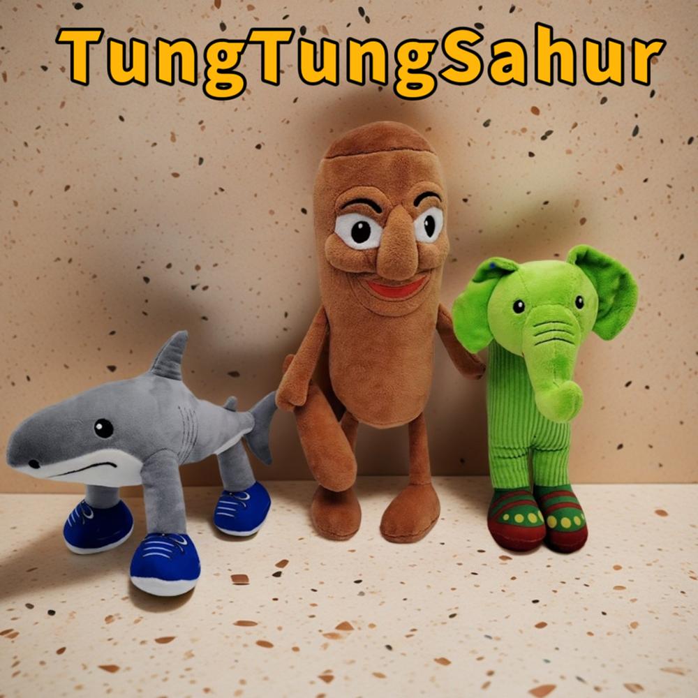 TreasuringU Новые Плюшевые Игрушки Тунг Тунг Тунг Сахур Смешные Тралалело Тралала Акулы Куклы Плюшевая Игрушка Подарки на День Рождения