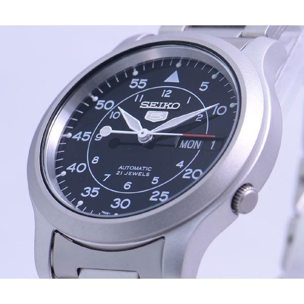 Seiko Men's SNK809K1 (Seiko5 Self-winding Yellow Black Dial Silver Belt) Round Watch Silver Analog