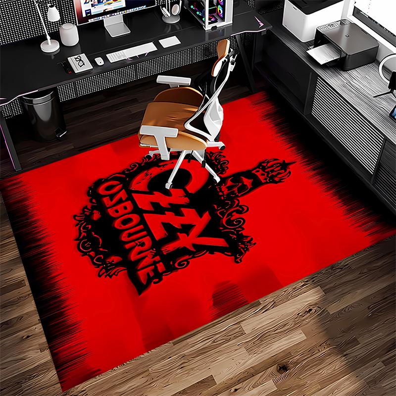 1pc Ozzy Madman1 Print Area Rug - Soft, Washable Non-Slip Indoor Mat for Office Chairs, Living Room, Home Office Decorative Rug