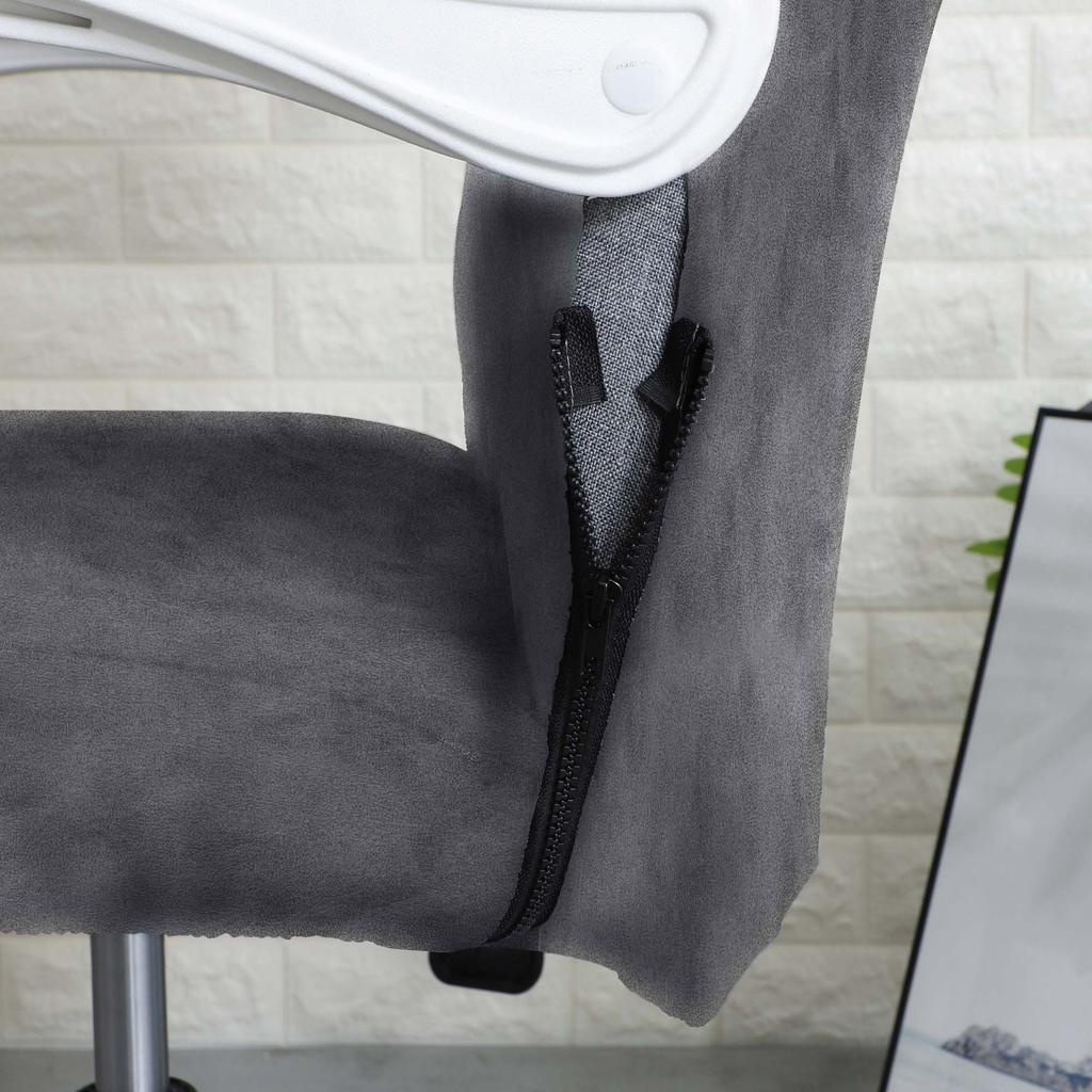 Gray Velvet Swivel Chair Cover For Office Use