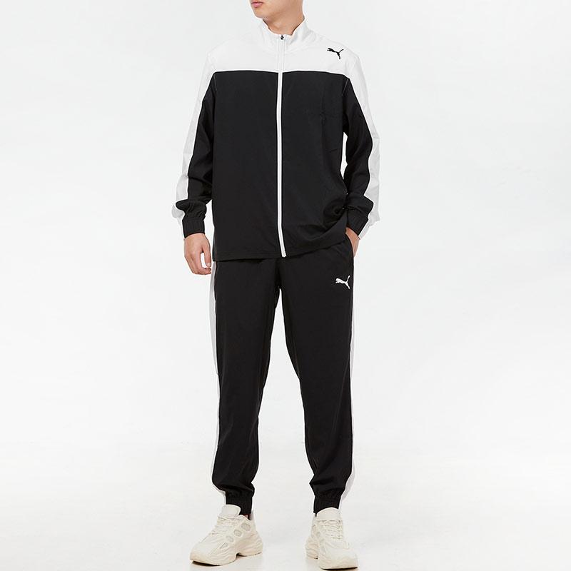 Puma Повседневный спортивный тканый футбольный беговой тренировочный комплект для мужчин черный 521043-01