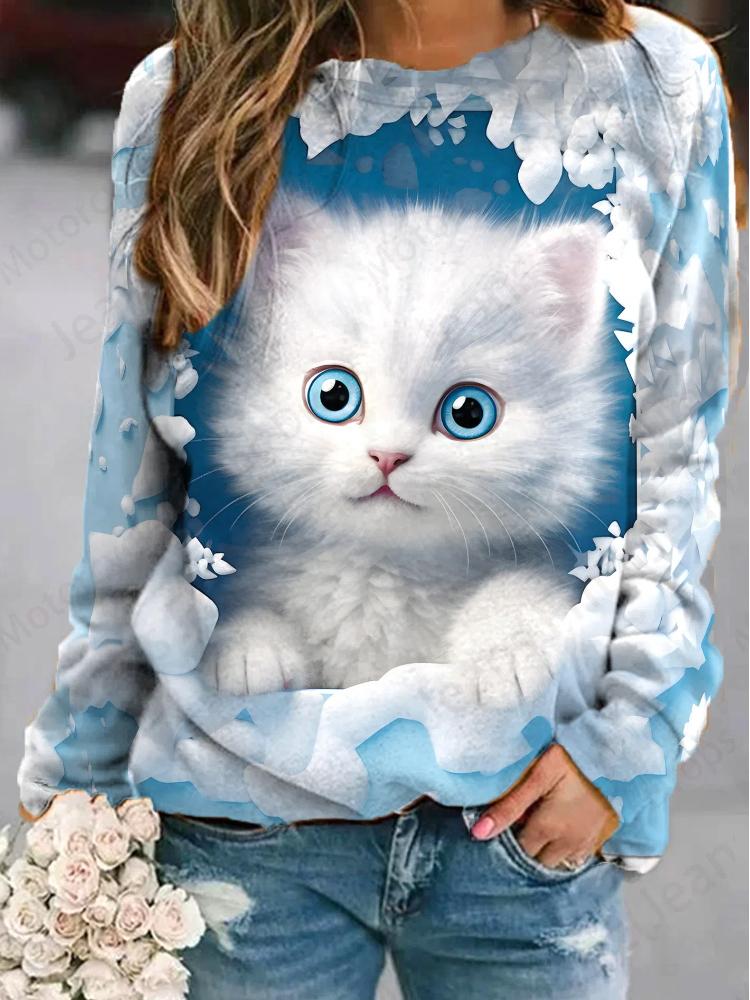 Funny Chicken Cow 3d Print Hoodie Women Fashion O-neck Hoodies Female Sweats Cartoon Animal Coat Girl Clothes Kawaii Sweatshirt