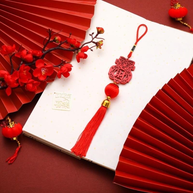 1 шт. С кисточкой Изысканный домашний декор Благоприятный деревянный симпатичный кулон Новогодний подарок Китайский узел