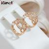Kinel Skeleton Lock Chain Hoop Earrings For Women Zircon Paved Fine Jewelry
