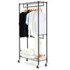 Basic Clothes Rack, 2-Tier, Heavy-Duty, 181kg Capacity, with Casters and Shelves, 181kg Capacity, 91.4cm W X 35.6cm D X 182.9cm H, Black
