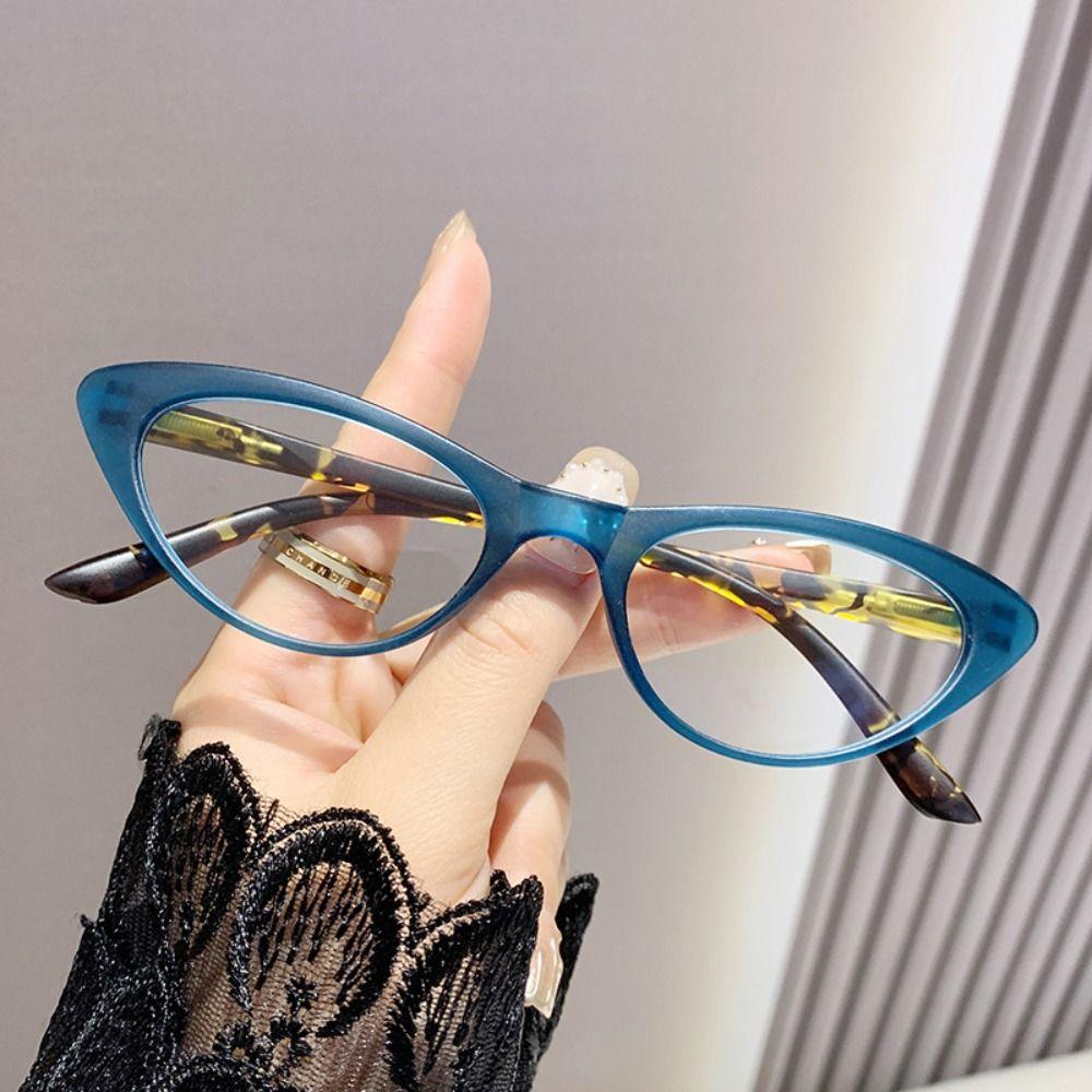 New Fashion Anti Blue Light Glasses Ultra Light Women Men Cat Eye Glasses Small Frame Leopard Color Reading Eyewear