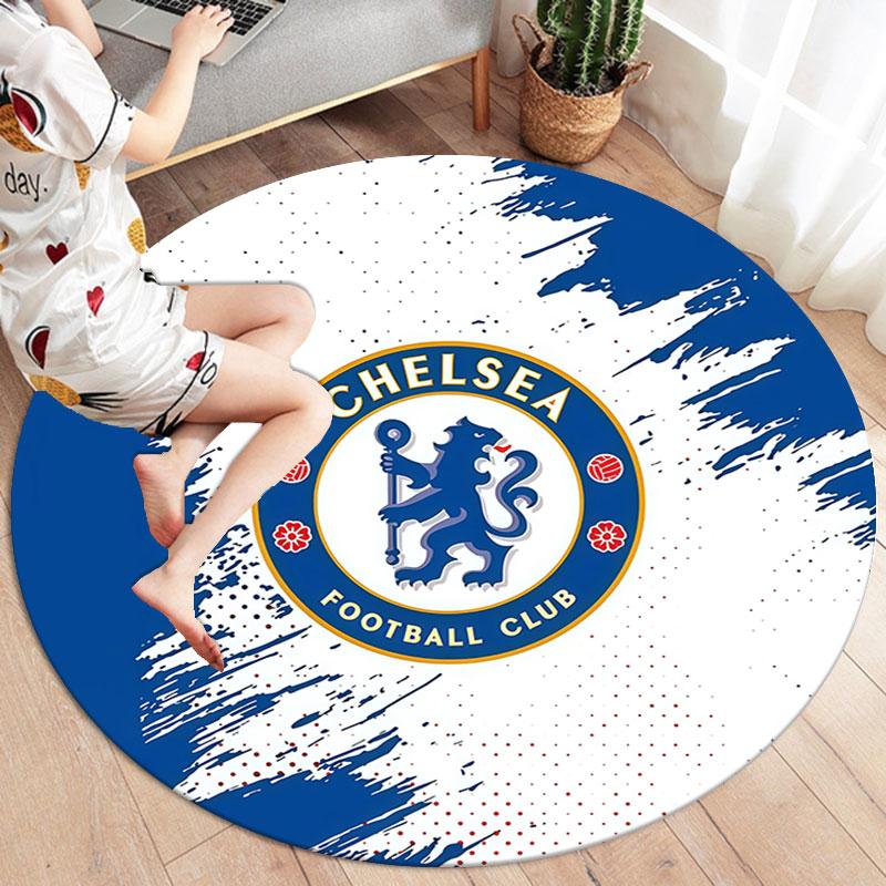 Круглый ковер Chelsea F, Ковер для гостиной, спальни, дивана, игровой комнаты, Нескользящий коврик для пола