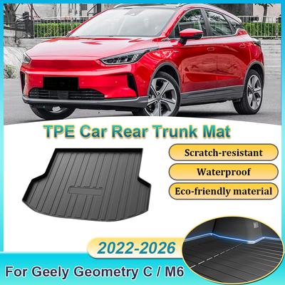 Коврик в багажник автомобиля для Geely Geometry C M6 2022 2023-2026 TPE Ковер Накладка для хранения Поддон для груза Подушка Коврики в багажник Автоаксессуары
