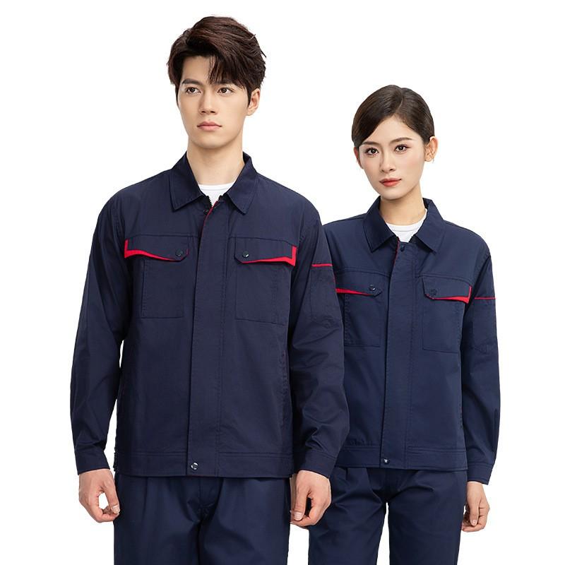 Mens Workwear Set Thin Long Sleeve CVC Fabric Mechanic Uniform Auto Repair