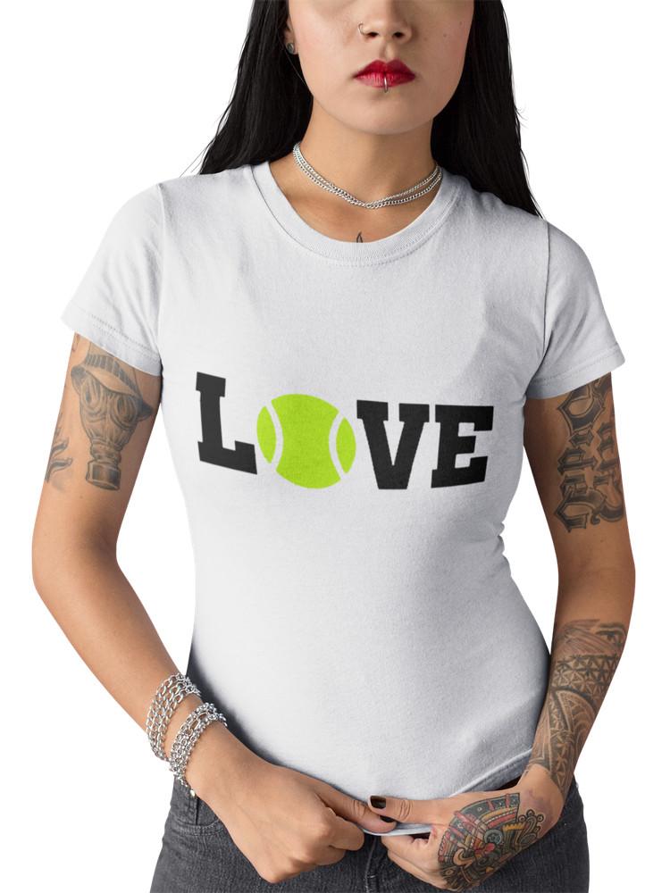 Bio Baumwolle Damen T-Shirt tailliert Sport Motive Tennis Love Peace Tennis