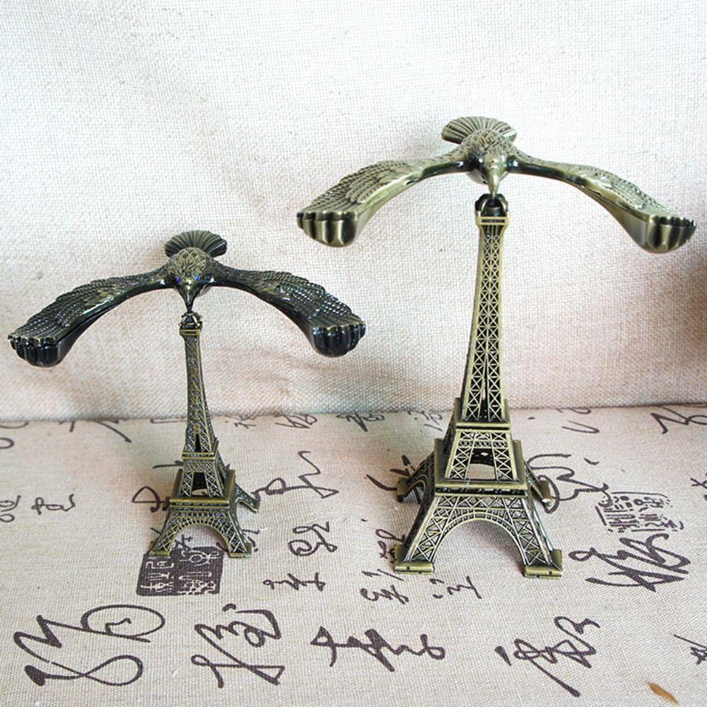 Home Office Decor Eiffel Tower Building Metal Figurines Charms Gravity Bird