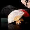 Chinese Style Gift Dance Party Show Art Craft Ornament Lace Folding Fan Performance Props Wood Retro Accessories