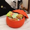 Halloween Pumpkin Woven Basket Home Organization Bin Cute Basket Halloween Pumpkin Basket with Dust-Proof Lid Seasonal Decor