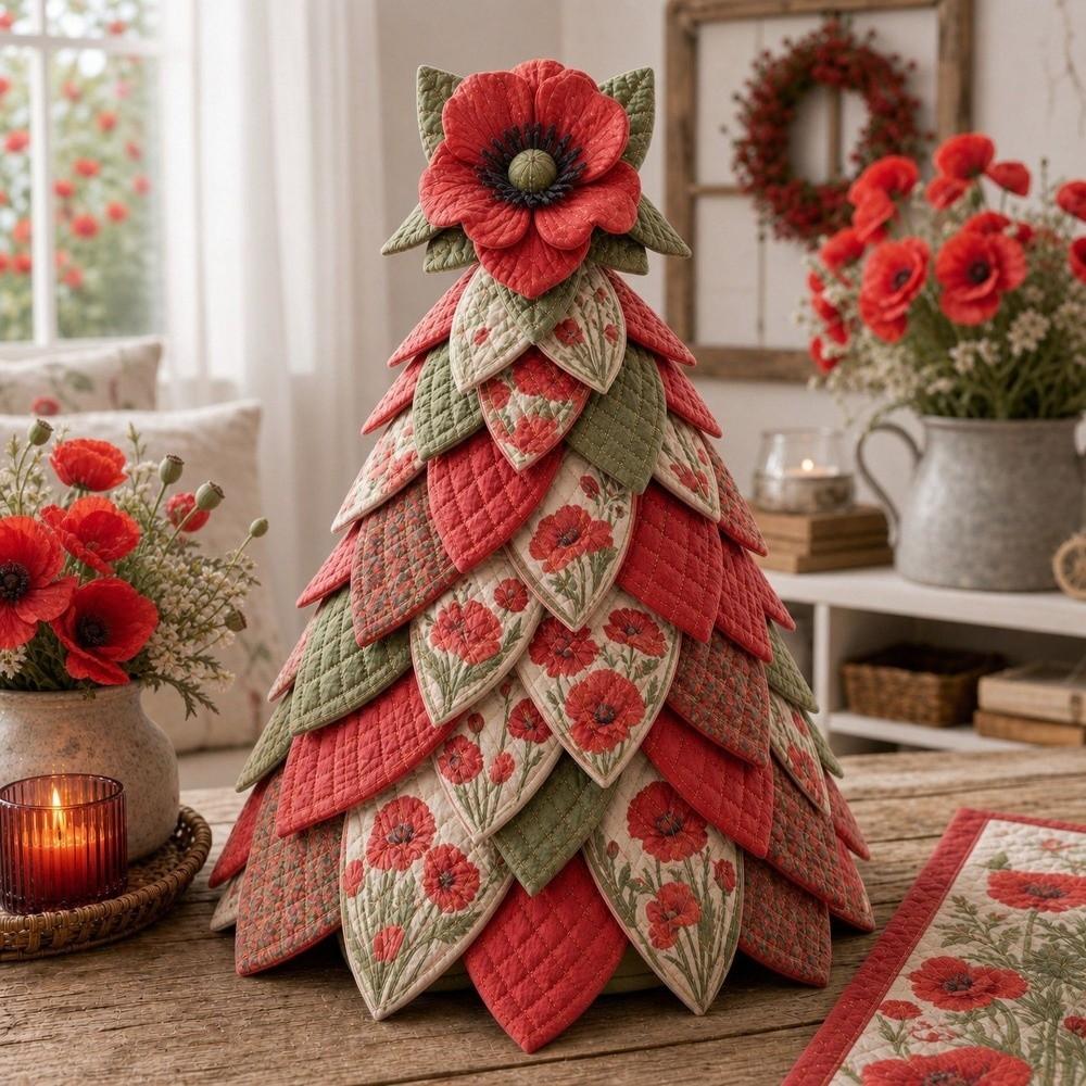 Pre Cut Fabric Quilted Christmas Tree Layered 3D Fabric Patchwork Kit  Christmas Decor