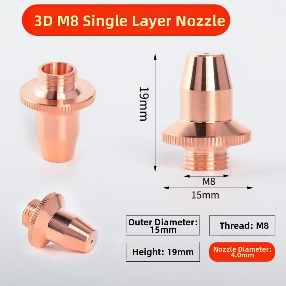 Pure Copper Material 3D Laser Nozzle Single Layer Copper Laser Nozzle for Tube Cutting