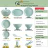 60-piece shadow celadon relief set with apple pot