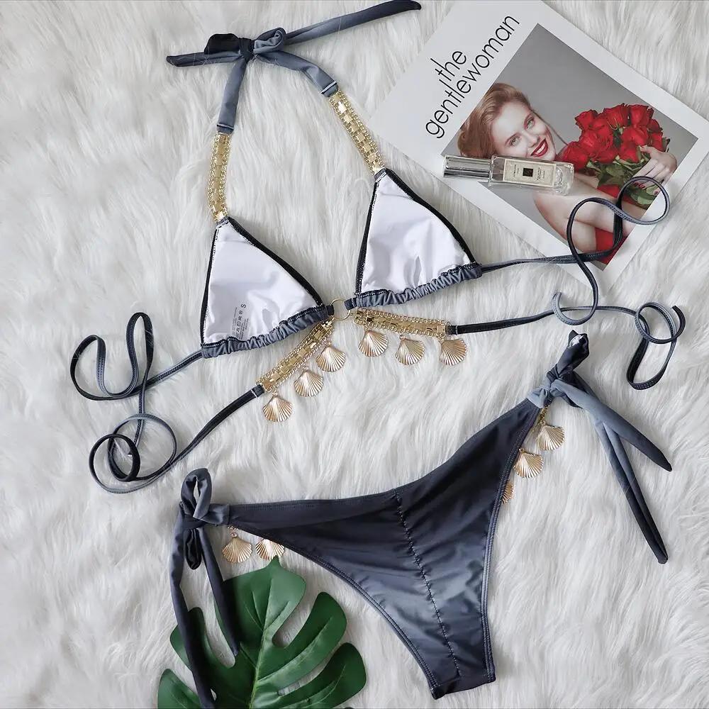 2024 комплекты бикини, женский купальник со стразами, женские купальники с кристаллами и блестками, сексуальный пляжный купальный костюм с низкой талией