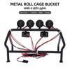 Metal Roll Cage With 6 LED Light Protective Roll Cage Bucket For 1/10 Remote Control Car Prevents Car Scratch And Damage