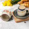 7.11 Cm 4pcs Japanese Retro Ceramics Mug Asian Chinese Coffee Cups Set for Restaurant, Diner, Farmhouse, Coffee Shop, Home