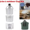 Zinc Zinc Alloy Hiking Backpacking Camping with Cover Bag Cookware Set Wood Stove Cup Kit Canteen Cup