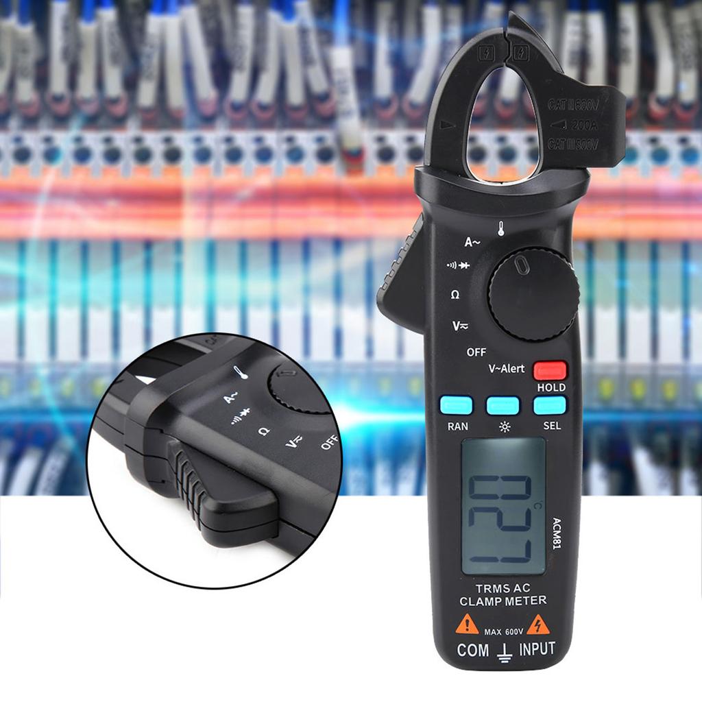 ACM81 Цифровой токоизмерительный клещи True RMS 2000 отсчетов Измеритель тока с автоматическим выбором диапазона Тестер напряжения