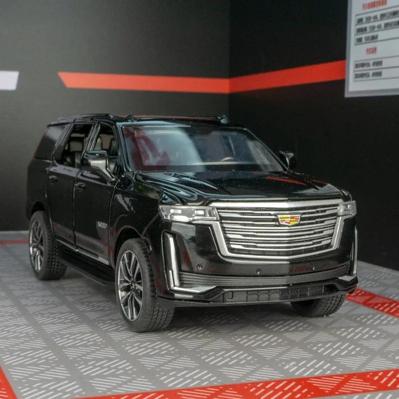 Модель автомобиля 1/32 для внедорожника Cadillac Escalade, литой игрушечный автомобиль со звуком и светом, инерционный механизм, многоцветный