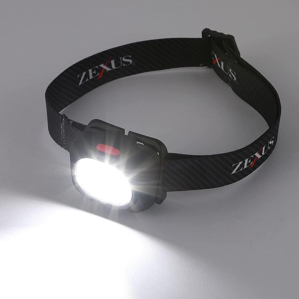 Fuji Lighting ZEXUS Hybrid LED Headlamp with Rechargeable Battery 620 Main LED Run Up To 46 Rechargeable for Fishing ZX-199 (ZR-01) [Max Lumens, Time