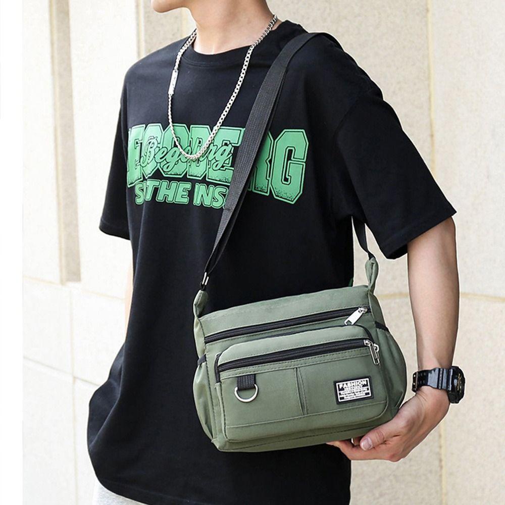 Водонепроницаемая мужская деловая сумка большой емкости из ткани Оксфорд, модная мужская сумка через плечо, мужская