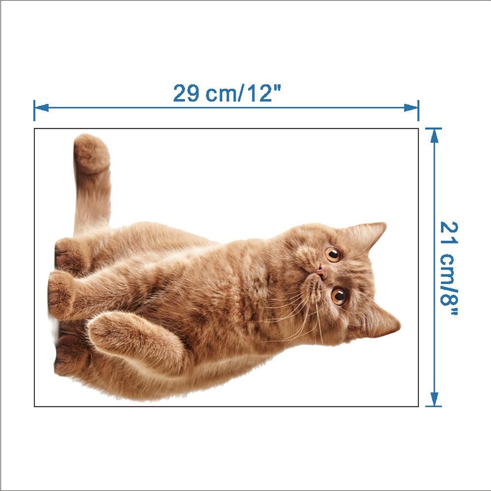 3D Cartoon Cats Toilet Wall Stickers For Kids Baby Rooms Poster Home Decor Cute Animal Cat PVC Self-adhesive Art