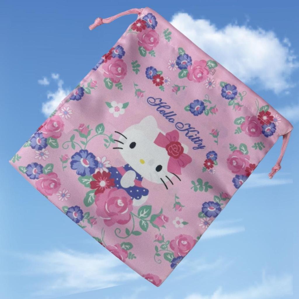 Большая холщовая сумка-тоут Sanrio с двусторонней печатью и завязками, Экологичное решение для хранения