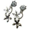 Lily-Crystal [P3697] - Silver Grey 'Callas' Handmade Ear Clips - 8.5x4 Cm