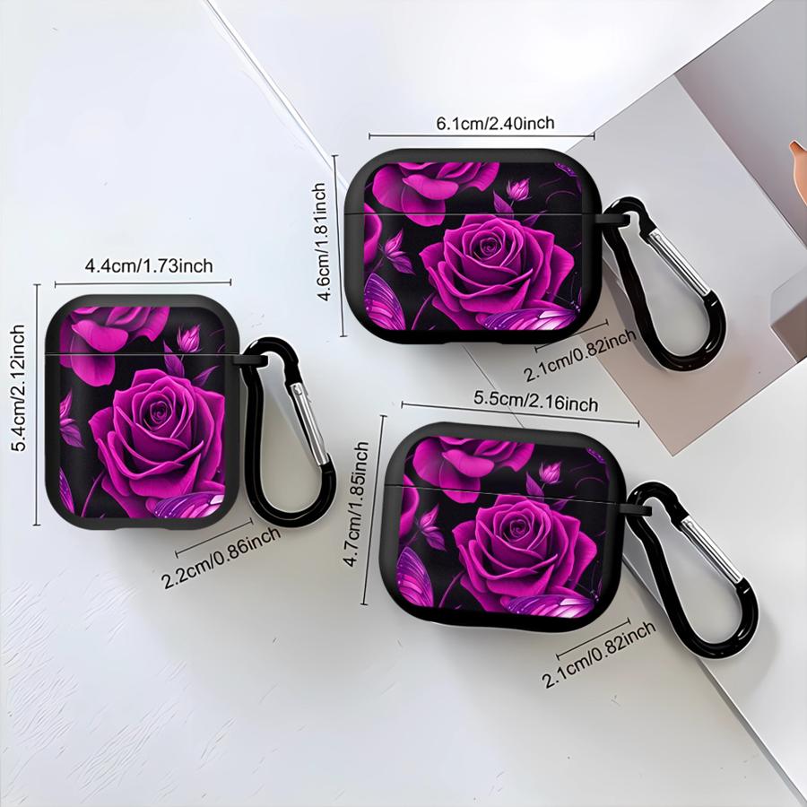 Черный чехол-роза для Airpods Pro3 Pro2 2 4 Pro 3 1 Чехлы для наушников Обложка