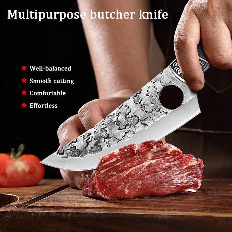 Professional Butcher Cleaver Boning Knife Forged Kitchen Chef Knife Stainless Steel Meat Fish Fruit Knife with Cover
