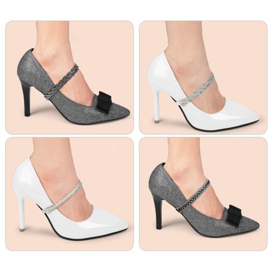 1 Pair Shoe Straps Anti-skid Anti Falling Button Snap Design High Elasticity